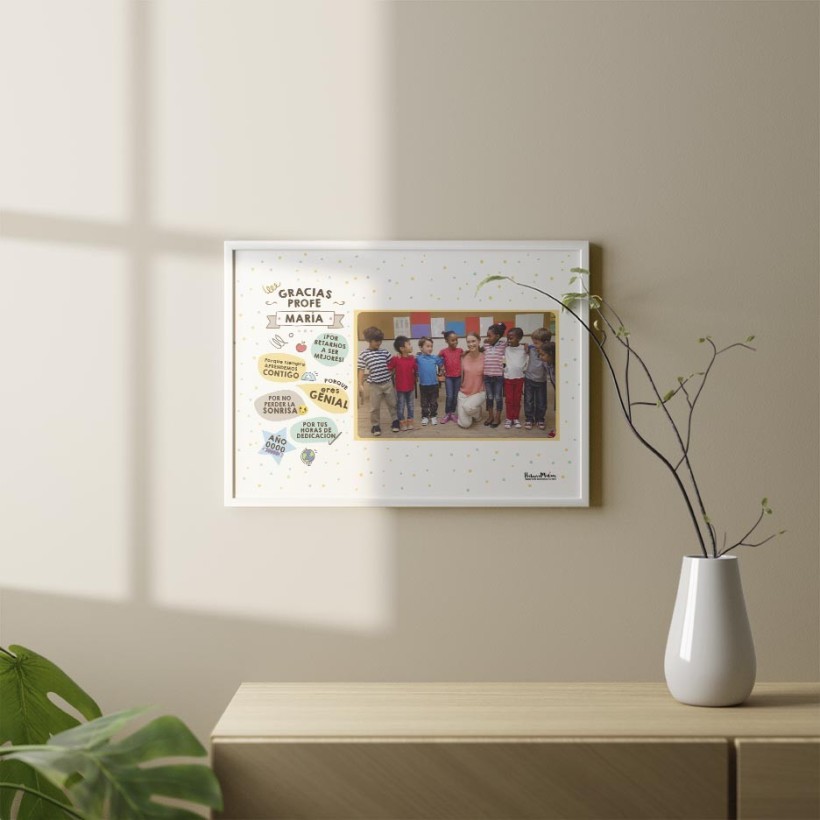 Lámina personalizada con foto - Gracias profe Lámina personalizada con foto - Gracias profe