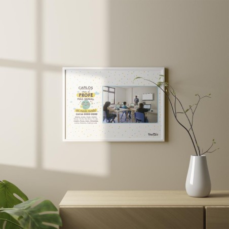 Lámina con foto "Eres el profe más genial"