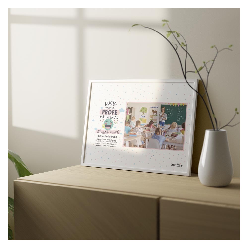 Lámina personalizada con foto - Eres la profe más genial