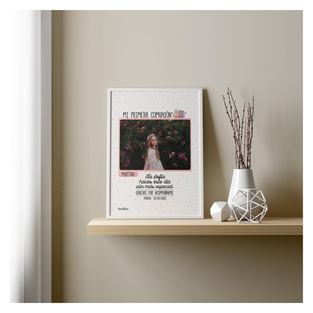 Lámina personalizada con foto de comunión - Mi primera comunión