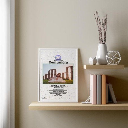 Lámina personalizada con foto de comunión - Paloma Lámina personalizada con foto de comunión - Paloma