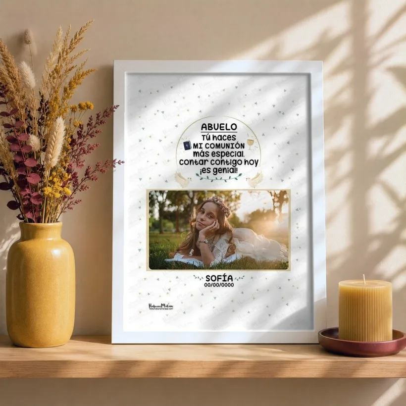Lámina personalizada con foto de comunión - Contar contigo es genial | Hakuna Mataza