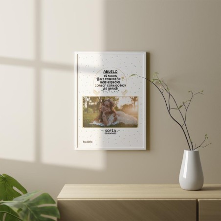 Lámina personalizada con foto de comunión - Contar contigo es genial Lámina personalizada con foto de comunión - Contar contigo es genial
