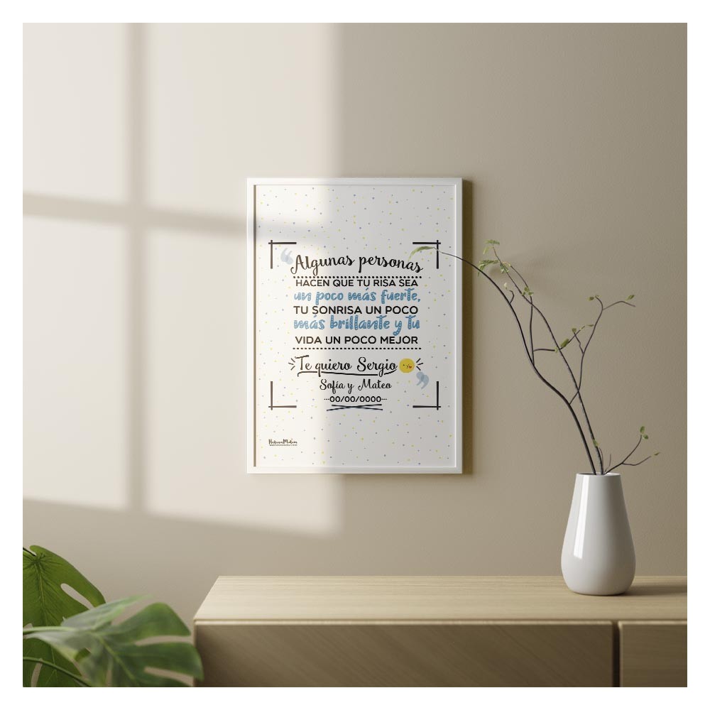 "Lámina decorativa con frase positiva y divertida"