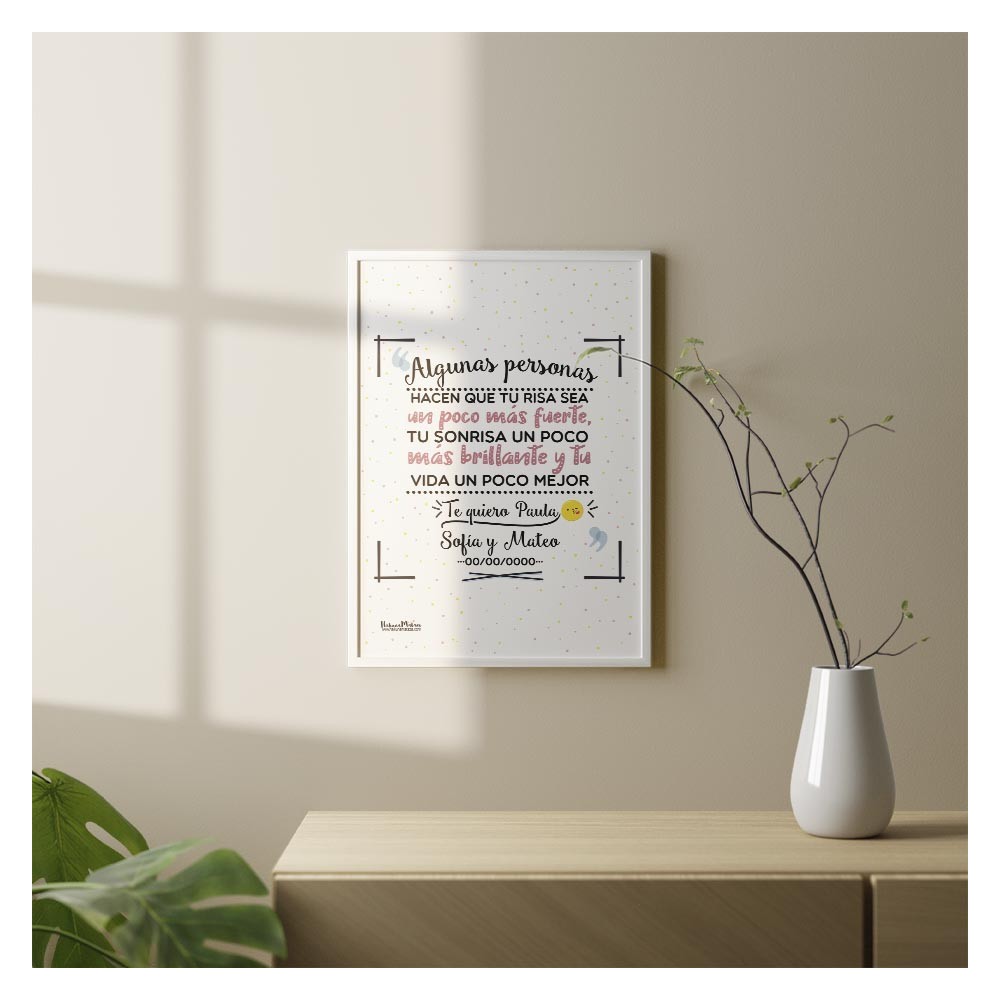 "Lámina decorativa con frase positiva y divertida"