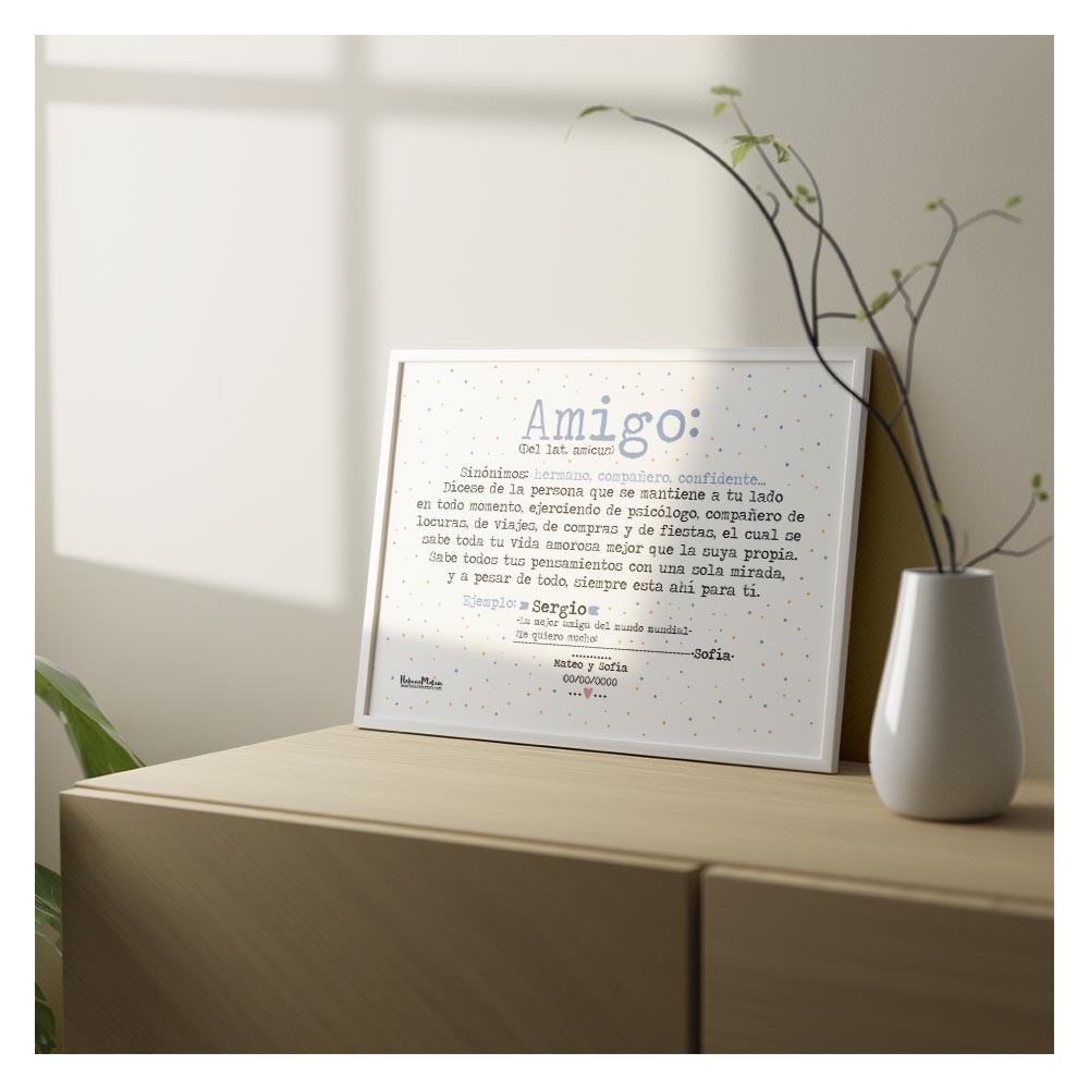 "Lámina personalizada para amigo con frase divertida"