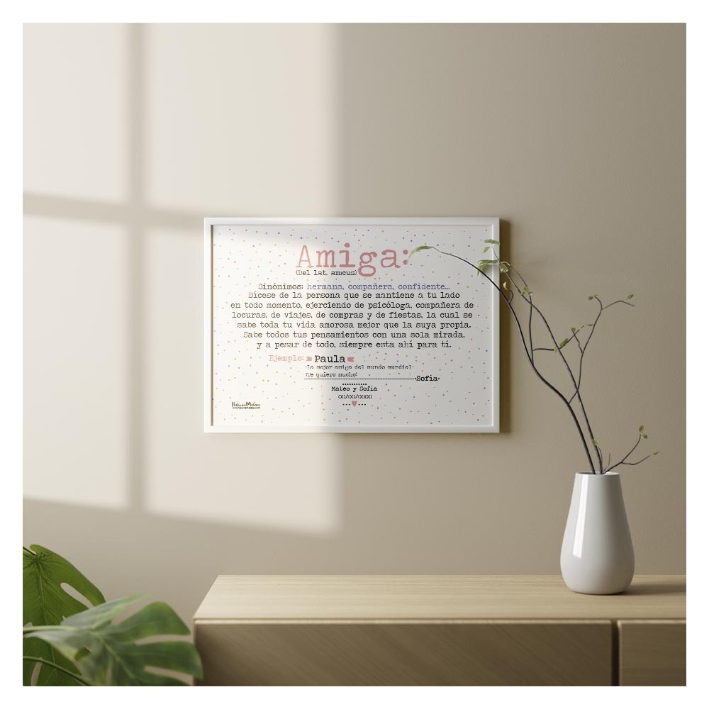 Lámina personalizada - Definición de amiga / amigo
