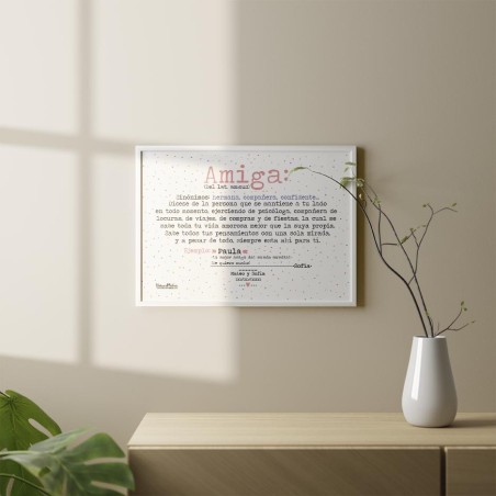 Lámina personalizada - Definición de amiga / amigo