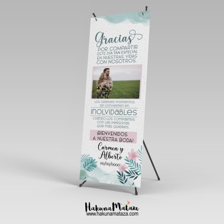 Banner personalizado con foto - Gracias por compartir este día tan especial