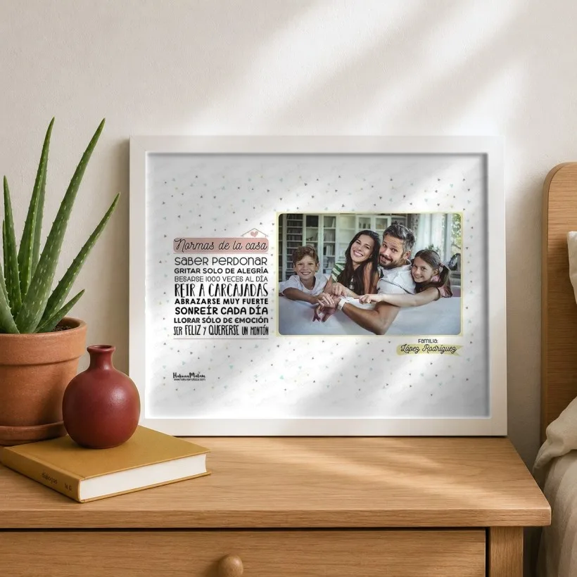 Lámina personalizada con foto - Normas de la casa | Hakuna Mataza