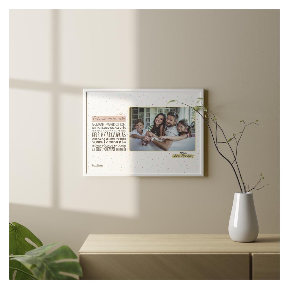 Lámina personalizada con foto - Normas de la casa