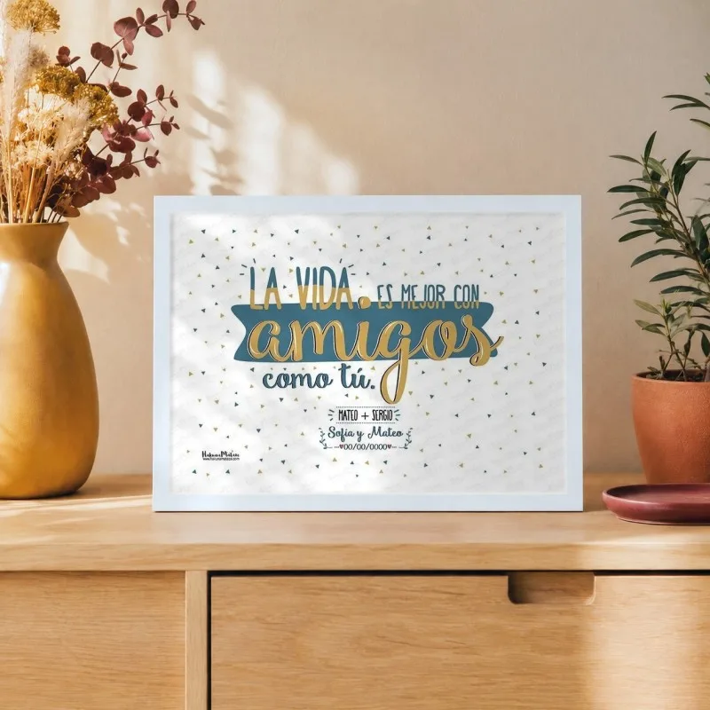 Lámina personalizada - La vida es mejor con amigos como tú