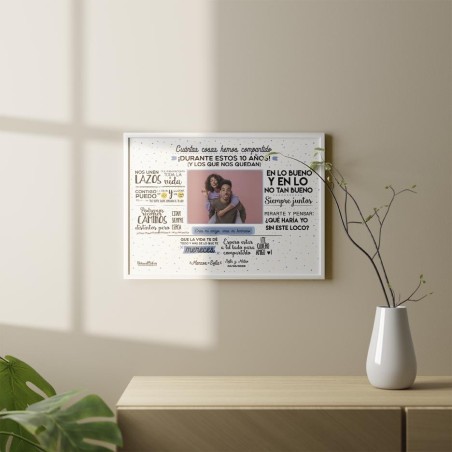 Lámina personalizada con foto de amigos y mensaje emotivo Lámina personalizada con foto de amigos y mensaje emotivo