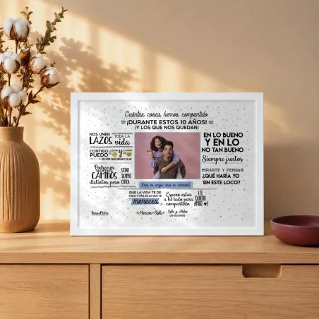 Lámina personalizada con foto - Amigo cuántas cosas hemos compartido