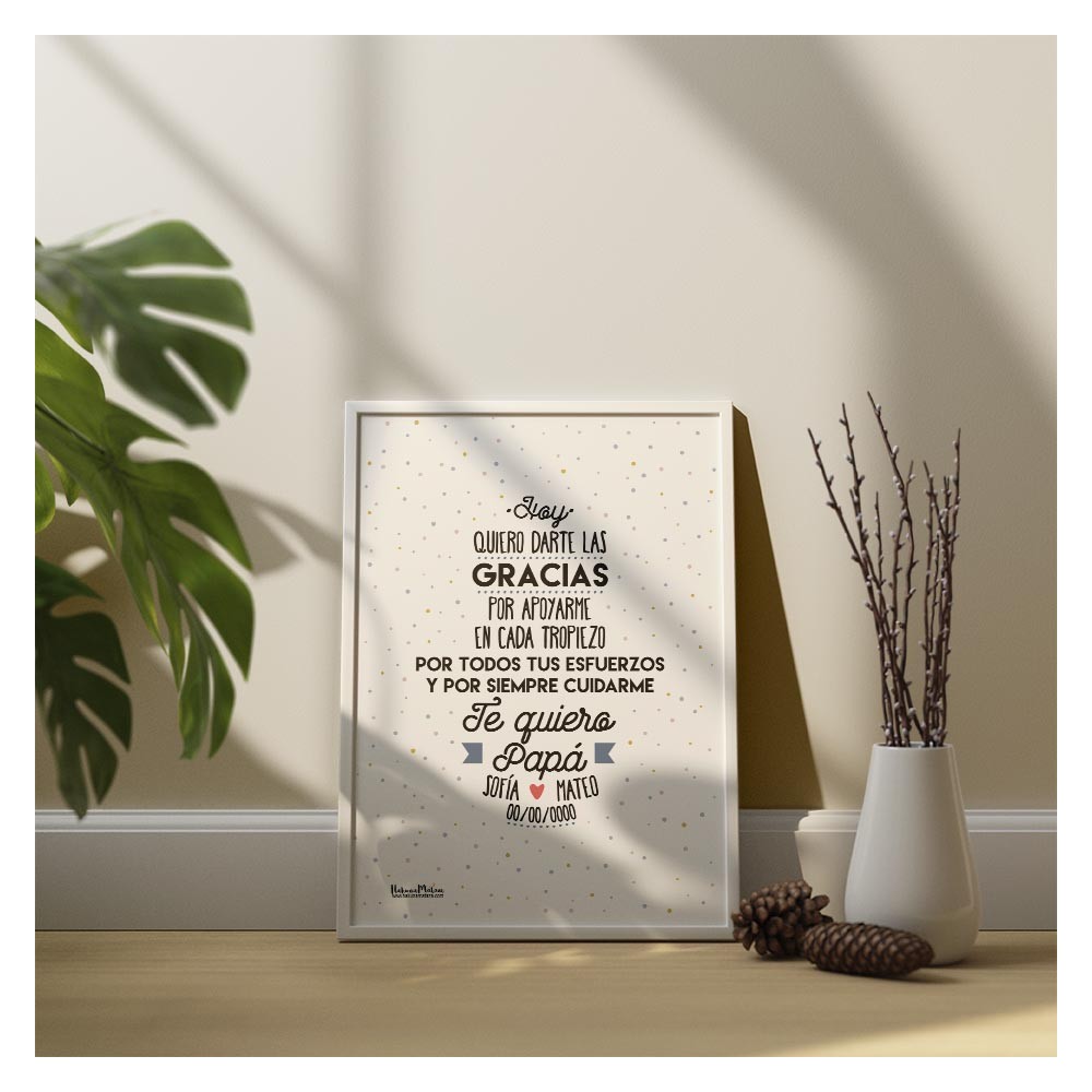 Lámina personalizada - Te quiero Papá