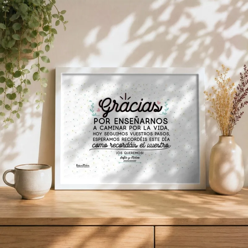 Lámina personalizada - Gracias por enseñarnos a caminar por la vida | Hakuna Mataza