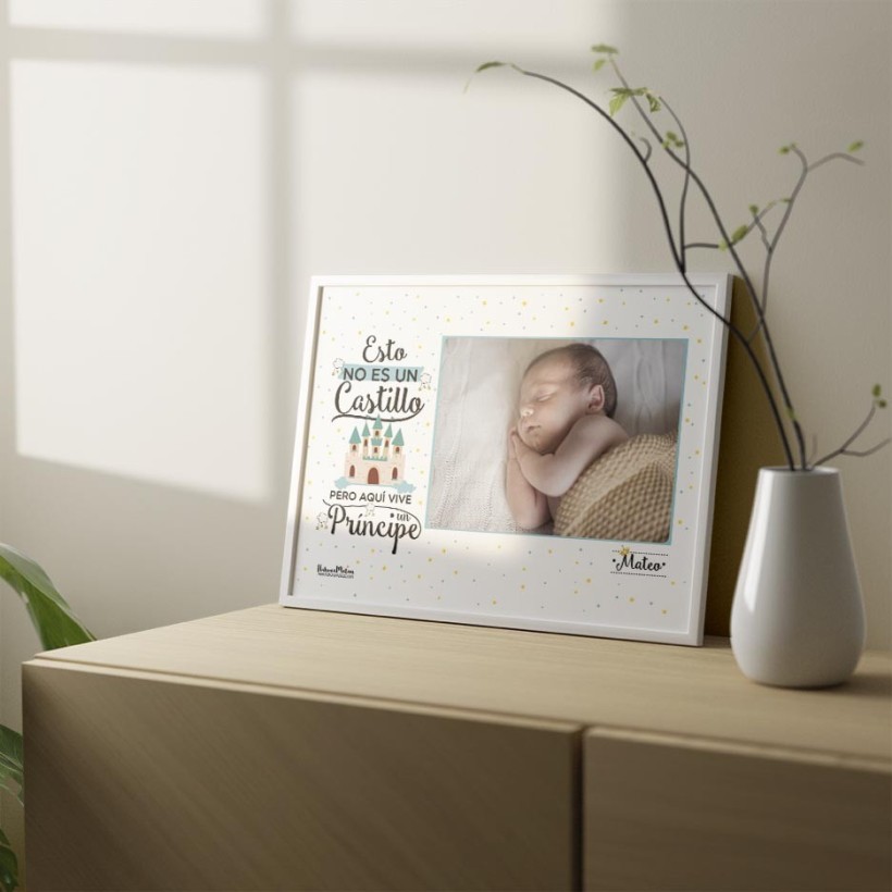 Lámina con foto personalizada - Aquí vive un príncipe Lámina con foto personalizada - Aquí vive un príncipe