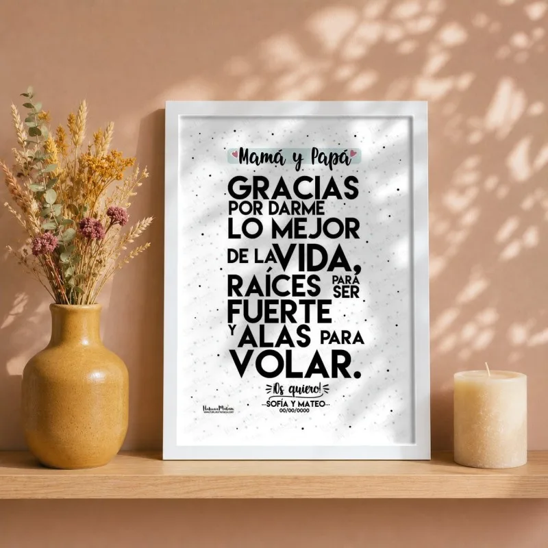 Lámina personalizada - Mamá y Papá gracias por darme lo mejor | Hakuna Mataza