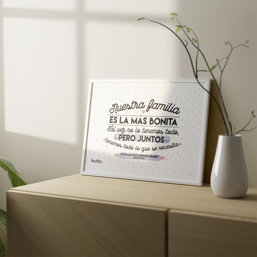 Lámina personalizada - Nuestra familia es la más bonita Lámina personalizada - Nuestra familia es la más bonita