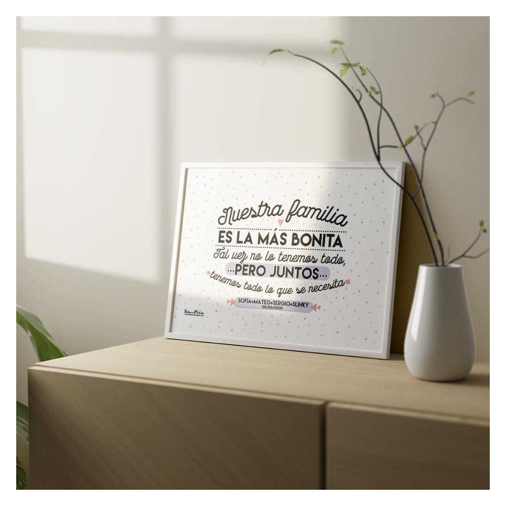 Lámina personalizada - Nuestra familia es la más bonita