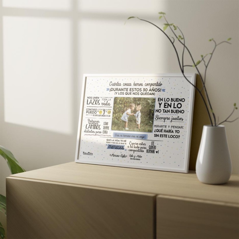 Hermano, cuántas cosas hemos compartido - Lámina con foto 2