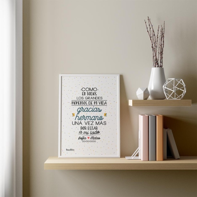 Lámina personalizada - Gracias hermano Lámina personalizada - Gracias hermano