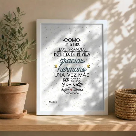 Lámina personalizada - Gracias hermano | Hakuna Mataza
