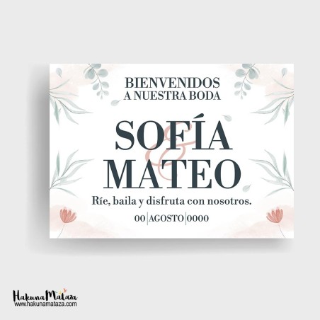 Cartel de bienvenida - Floral Cartel de bienvenida - Floral