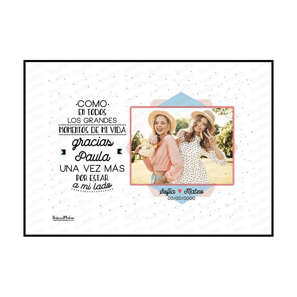 Lámina personalizada con foto - Gracias