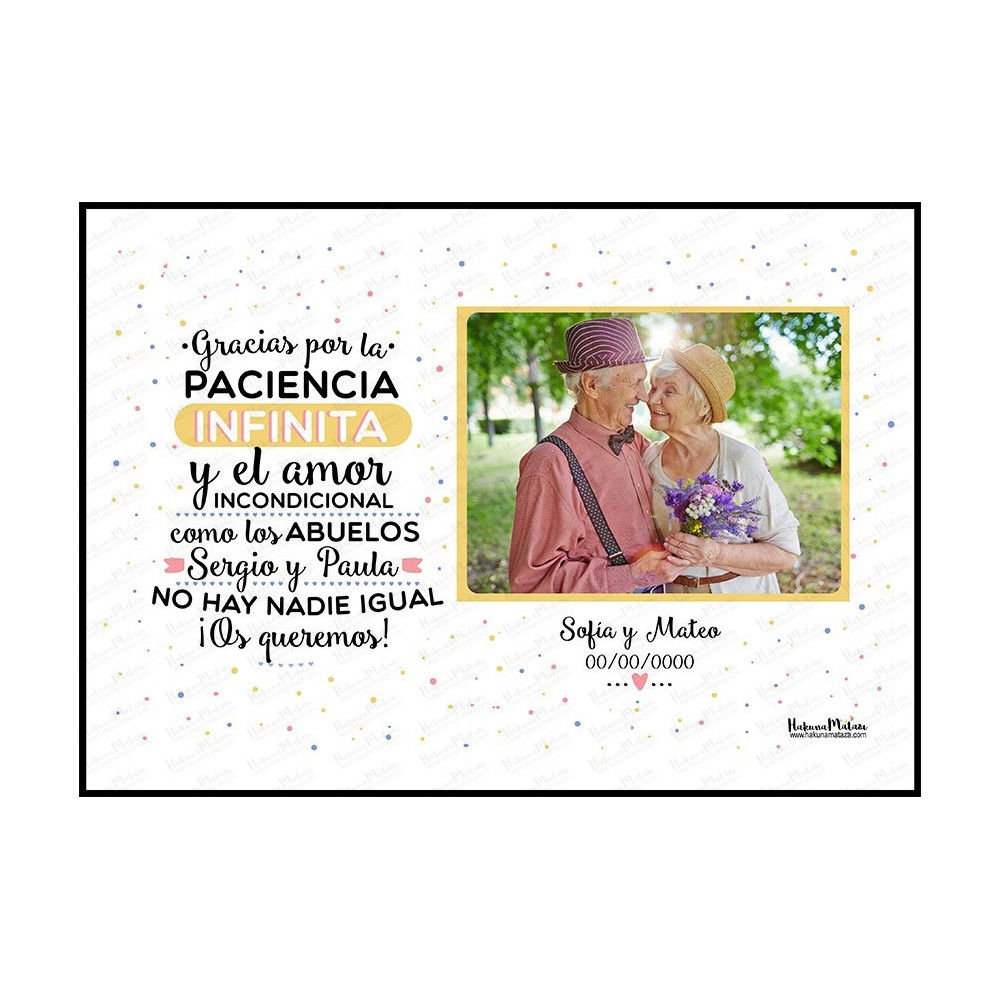 Lámina con foto - Como los abuelos no hay nadie igual