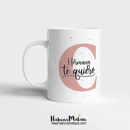 Taza personalizada - Inicial & dedicatoria · ejemplo de personalización