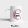 Taza con inicial y la frase "Te quiero"