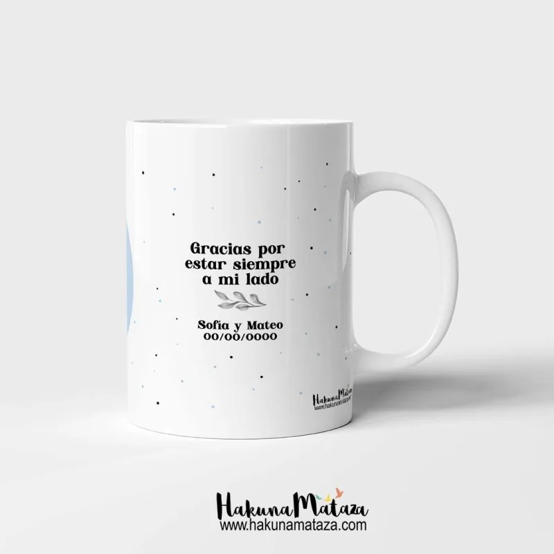 Taza personalizada - Inicial & dedicatoria · detalle