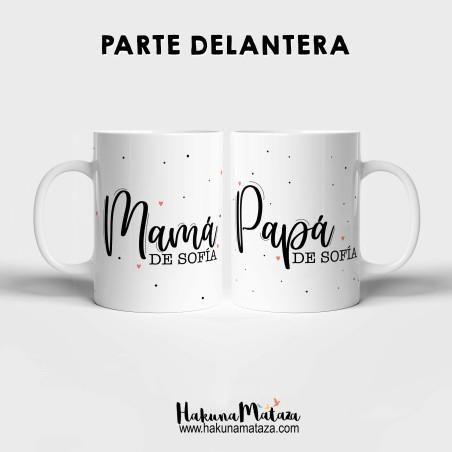 Pack de tazas personalizadas - Mamá y Papá en definición