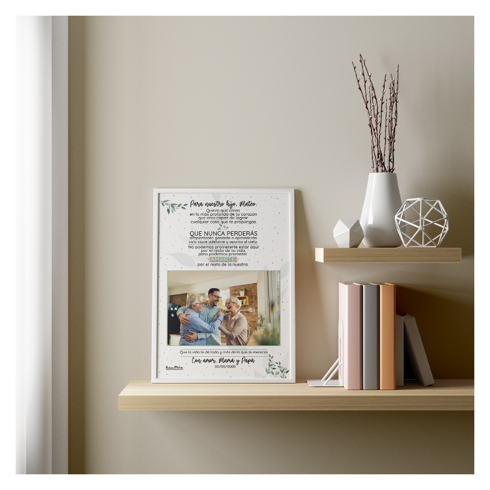 Lámina personalizada con foto - Para nuestro hijo