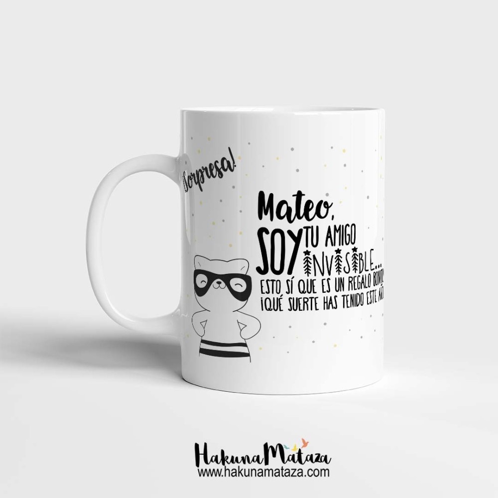 Taza personalizada Navidad - ¡Sorpresa! Soy tu amiga invisible
