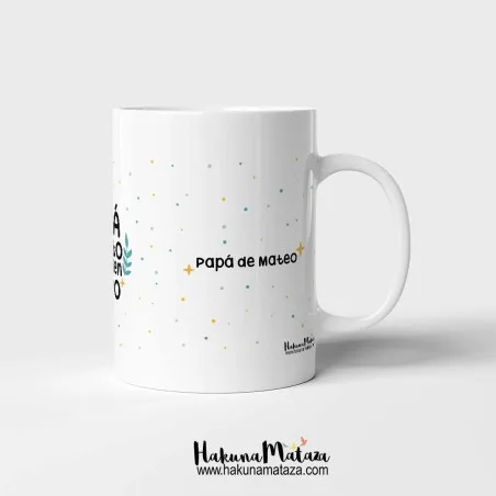 Taza personalizada - Papá novato pero bien guapo · ejemplo de personalización