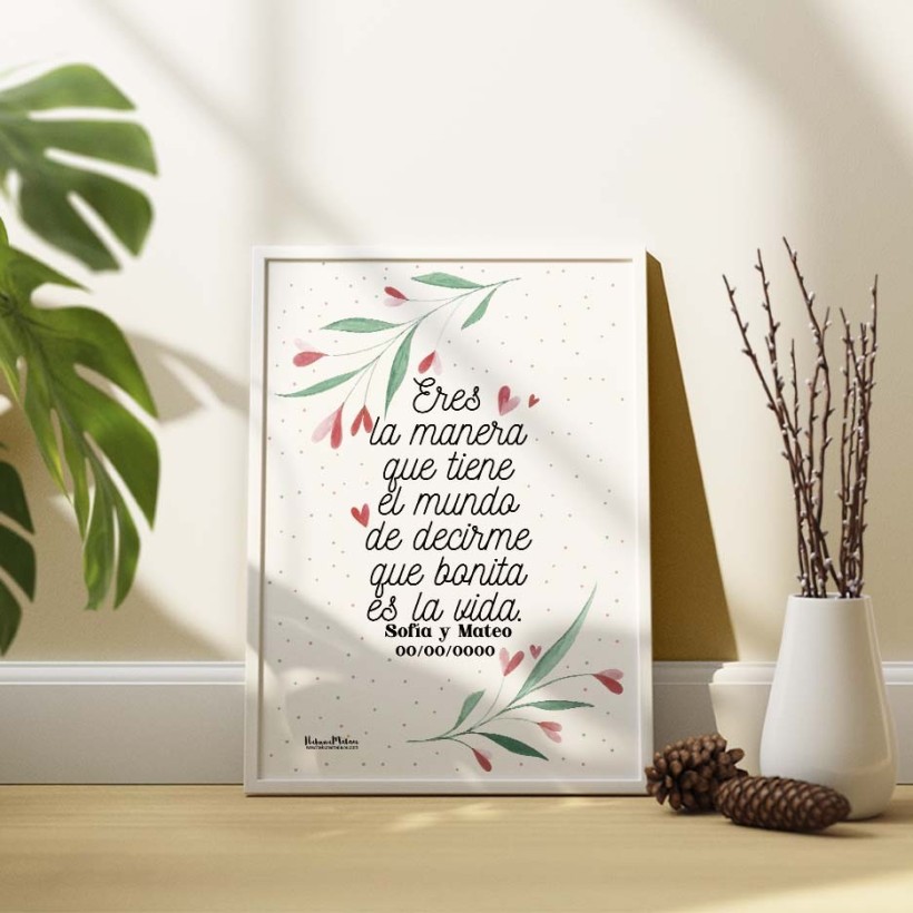 Lámina personalizada - Eres la manera que tiene el mundo Lámina personalizada - Eres la manera que tiene el mundo
