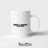 Detalle del diseño y mensaje en la taza