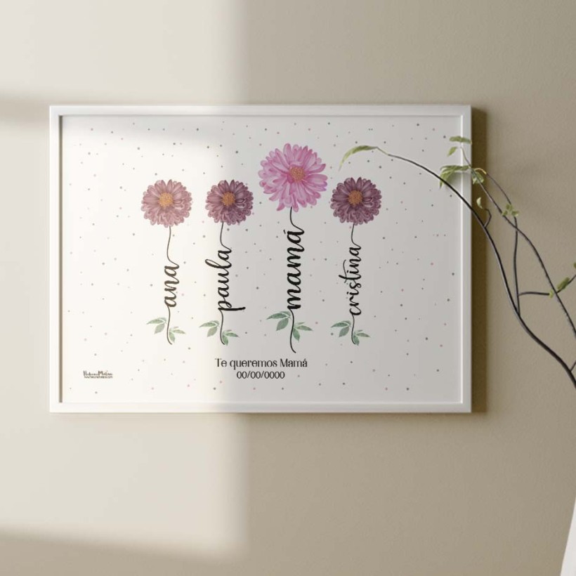 Lámina personalizada - Mamá / Nombres Floral 2