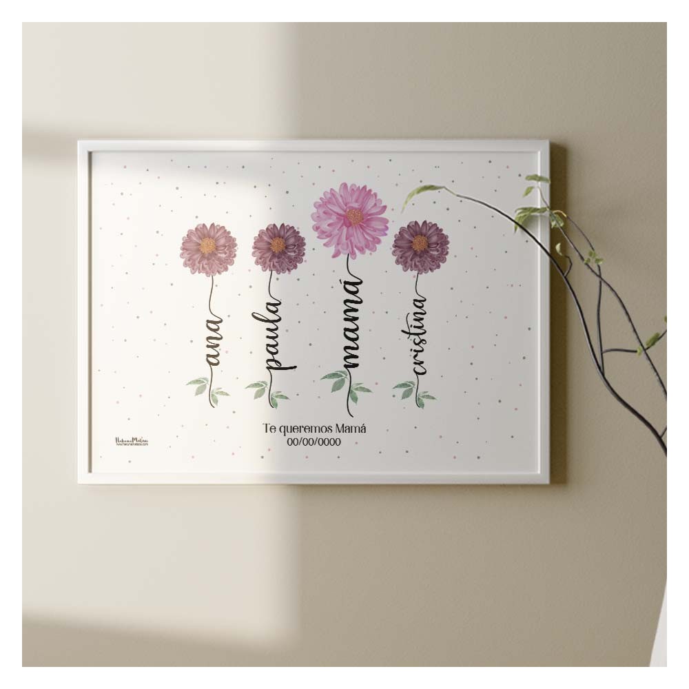 Lámina personalizada - Mamá / Nombres Floral