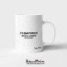 Detalle del diseño y mensaje en la taza