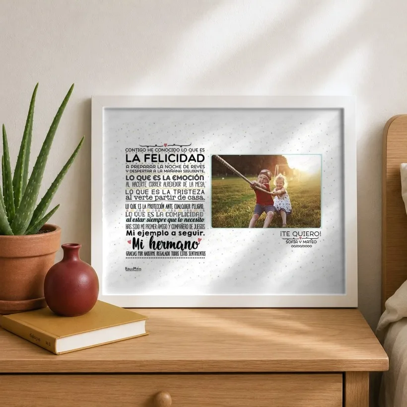 Lámina con foto personalizada - Hermano contigo he conocido | Hakuna Mataza
