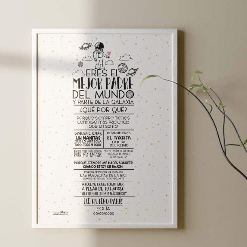 Lámina personalizada - Eres el mejor padre del mundo Lámina personalizada - Eres el mejor padre del mundo