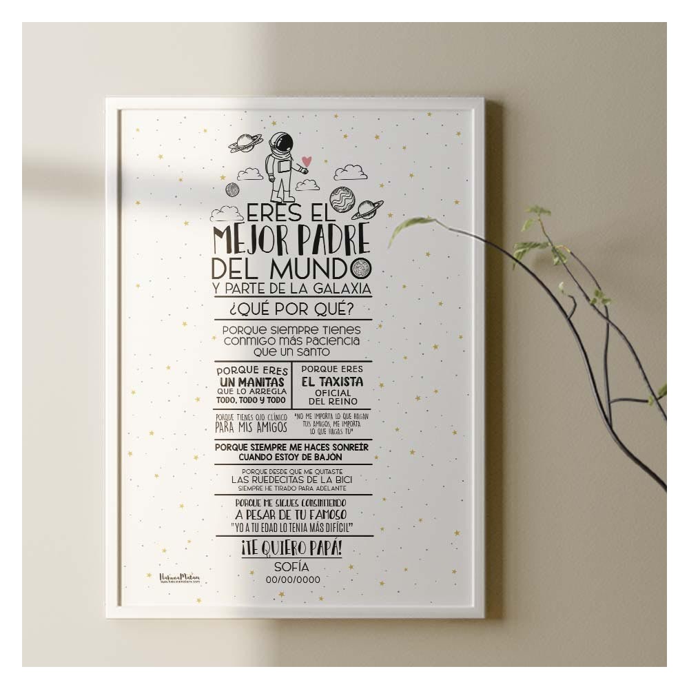 Lámina personalizada - Eres el mejor padre del mundo