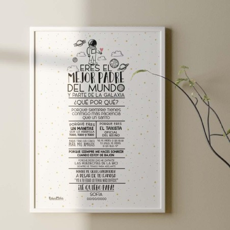 Lámina personalizada para papá, con un diseño único y lleno de cariño. Lámina personalizada para papá, con un diseño único y lleno de cariño.