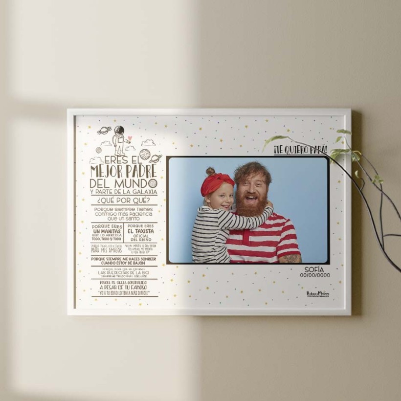 Lámina personalizada con foto - El mejor padre del mundo Lámina personalizada con foto - El mejor padre del mundo