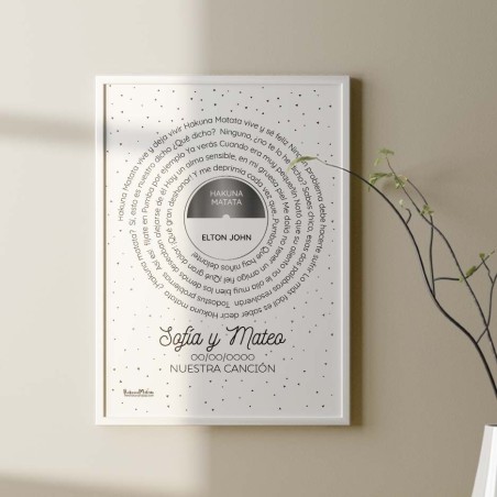 Lámina personalizada: ¡Transforma la letra de tu canción favorita en una obra de arte única! Lámina personalizada: ¡Transforma la letra de tu canción favorita en una obra de arte única!