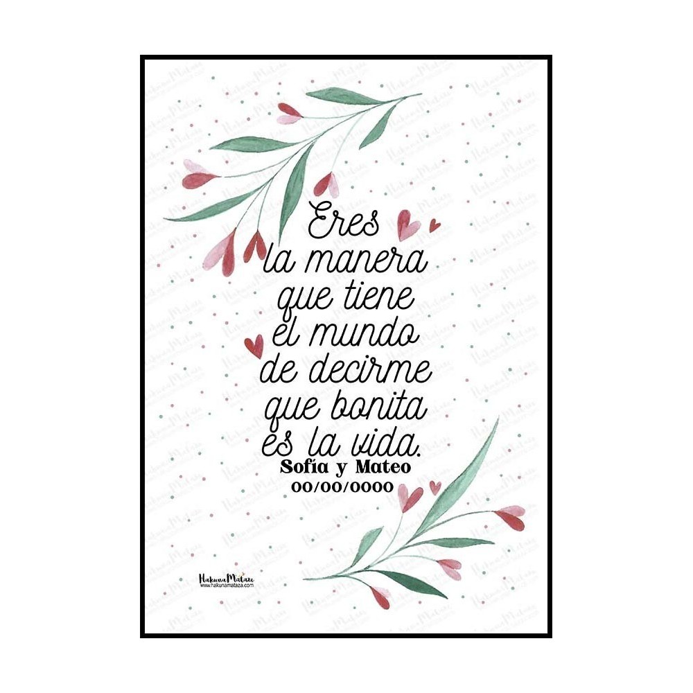 Lámina personalizada - Eres la manera que tiene el mundo