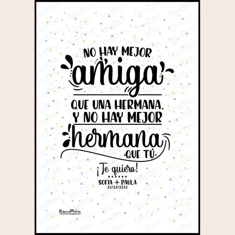 Lámina personalizada - No hay mejor compañía que tú · detalle